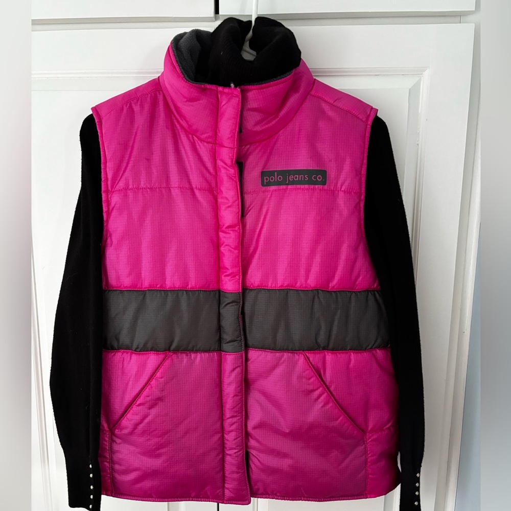 Polo Jeans Co. Ralph Lauren Jacket Vest Pink and Black. Excellent condition. Med